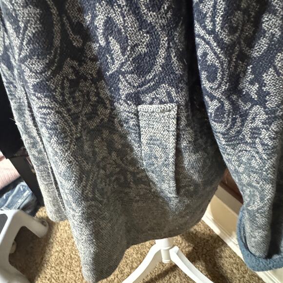 Vintage Mulberry Street Wool Coat Jacket Womens L Blue Tapestry button pockets - Picture 4 of 9